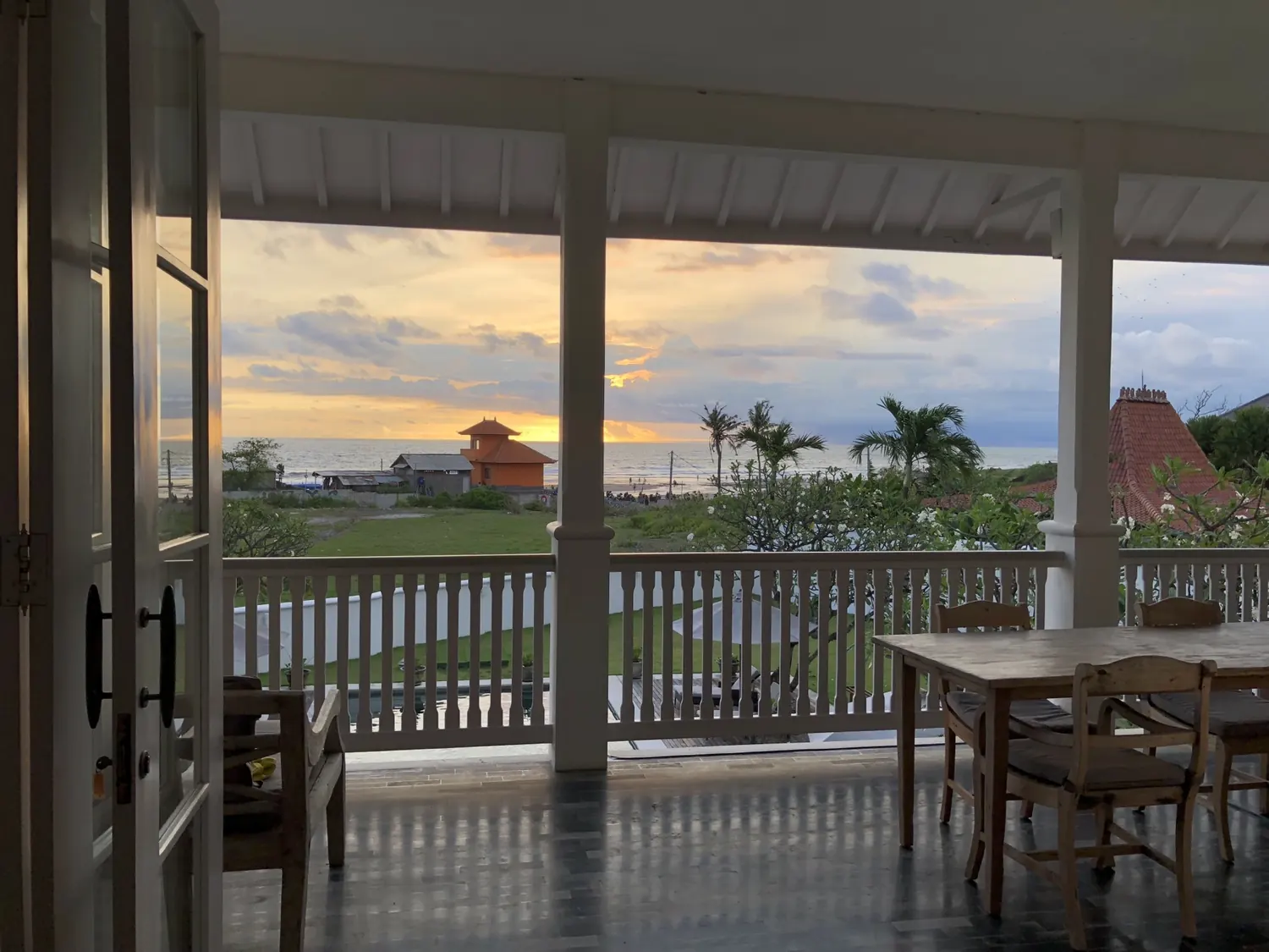 Terrace at sunset
